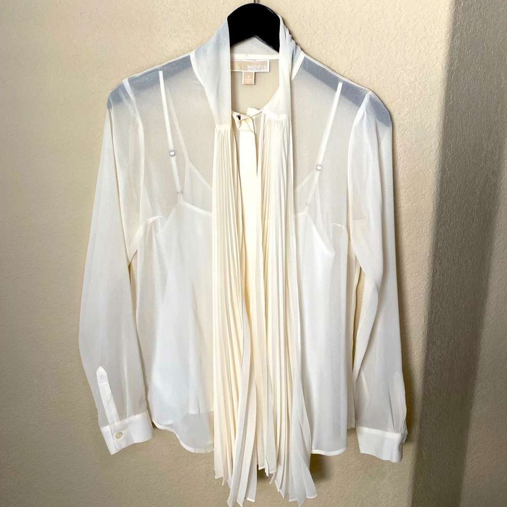 Michael Kors blouse with pleated sashes